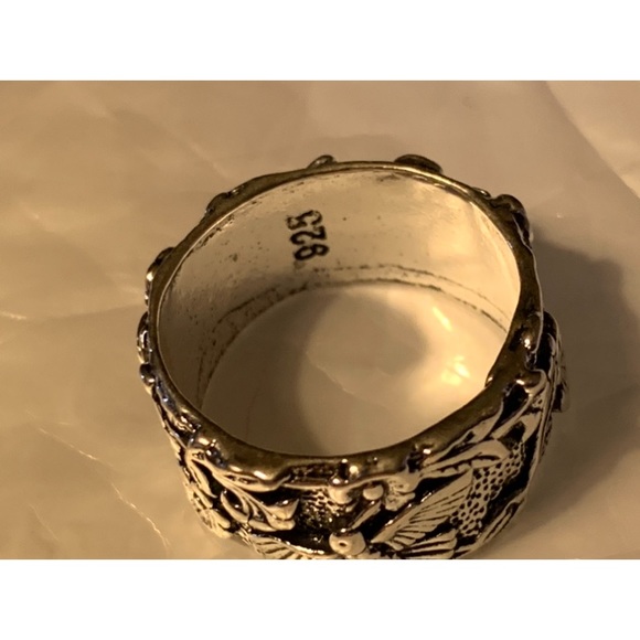 STERLING SILVER BOHO FLORAL AND HUMMINGBIRD RING - Picture 8 of 8